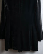 "FERAUD" Vintage velour glossy black tailored jacket
