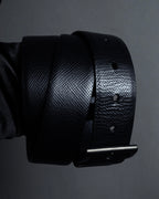 "PRADA" Black x blue reversible design belt