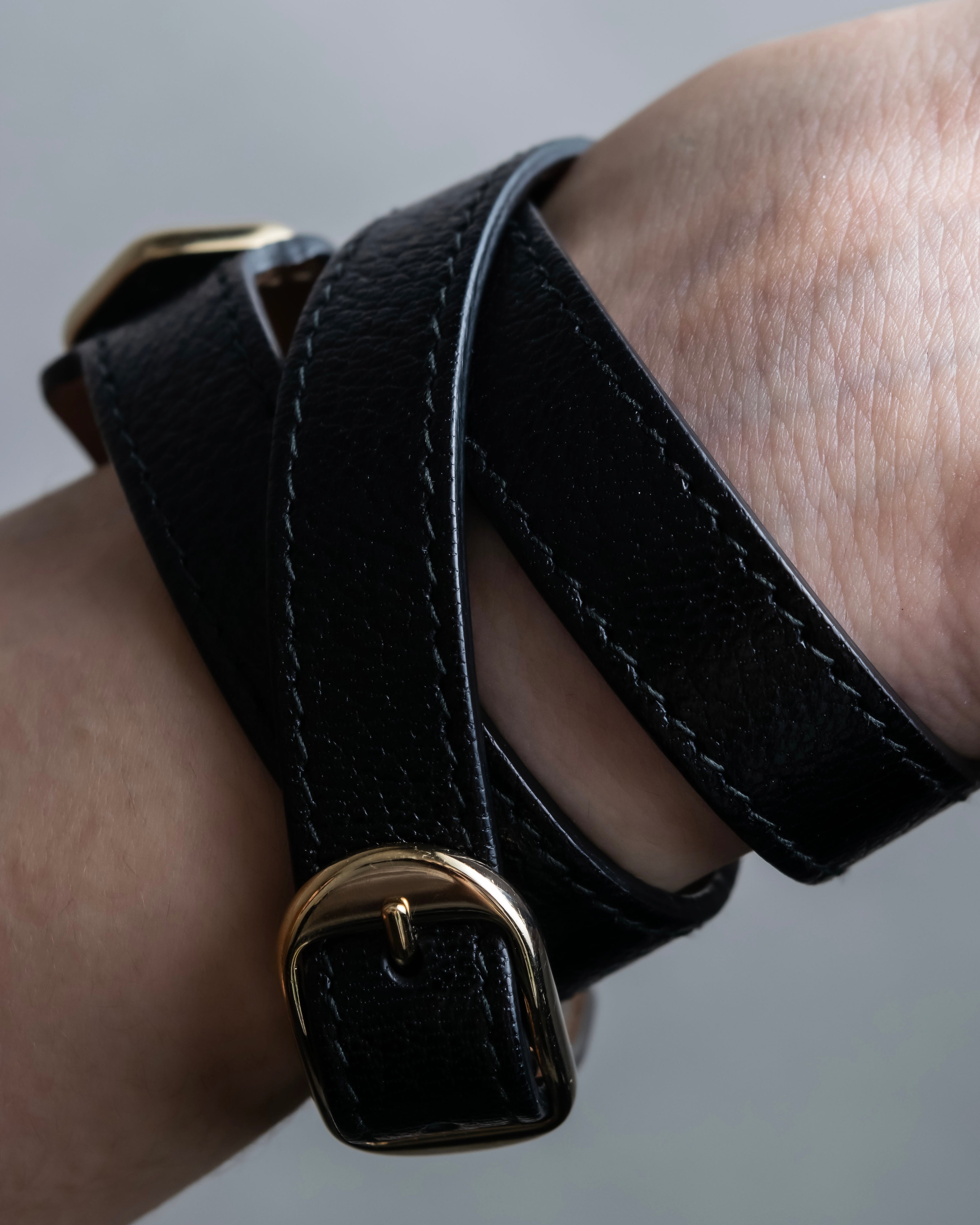"BALENCIAGA" 3 layer  buckle design leather bracelet