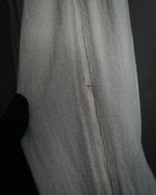 “HERMES” 2000’s Lambskin trimmed high gauge wool cardigan