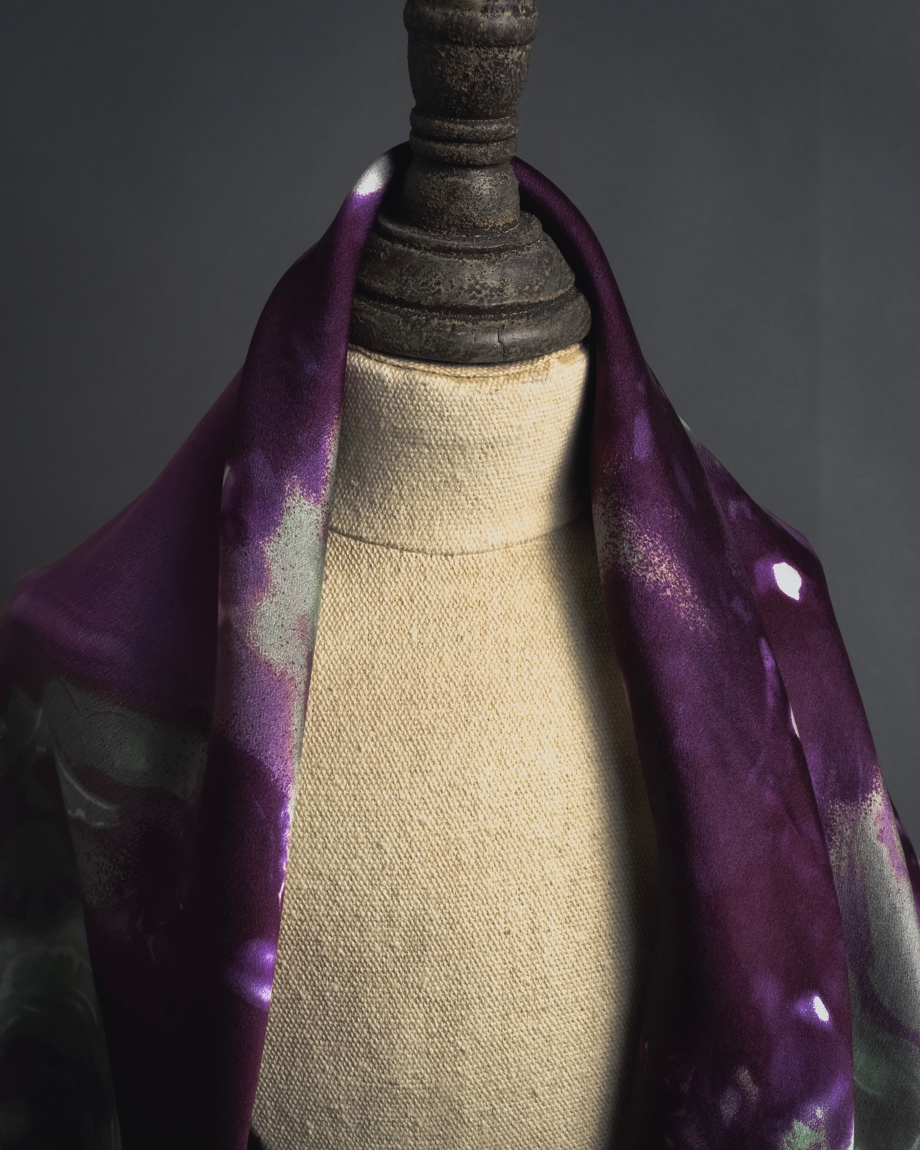 "Christian Dior" Abstract floral marbled print scarf