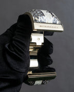 "BURBERRY" Python pattern metal hinge bangle