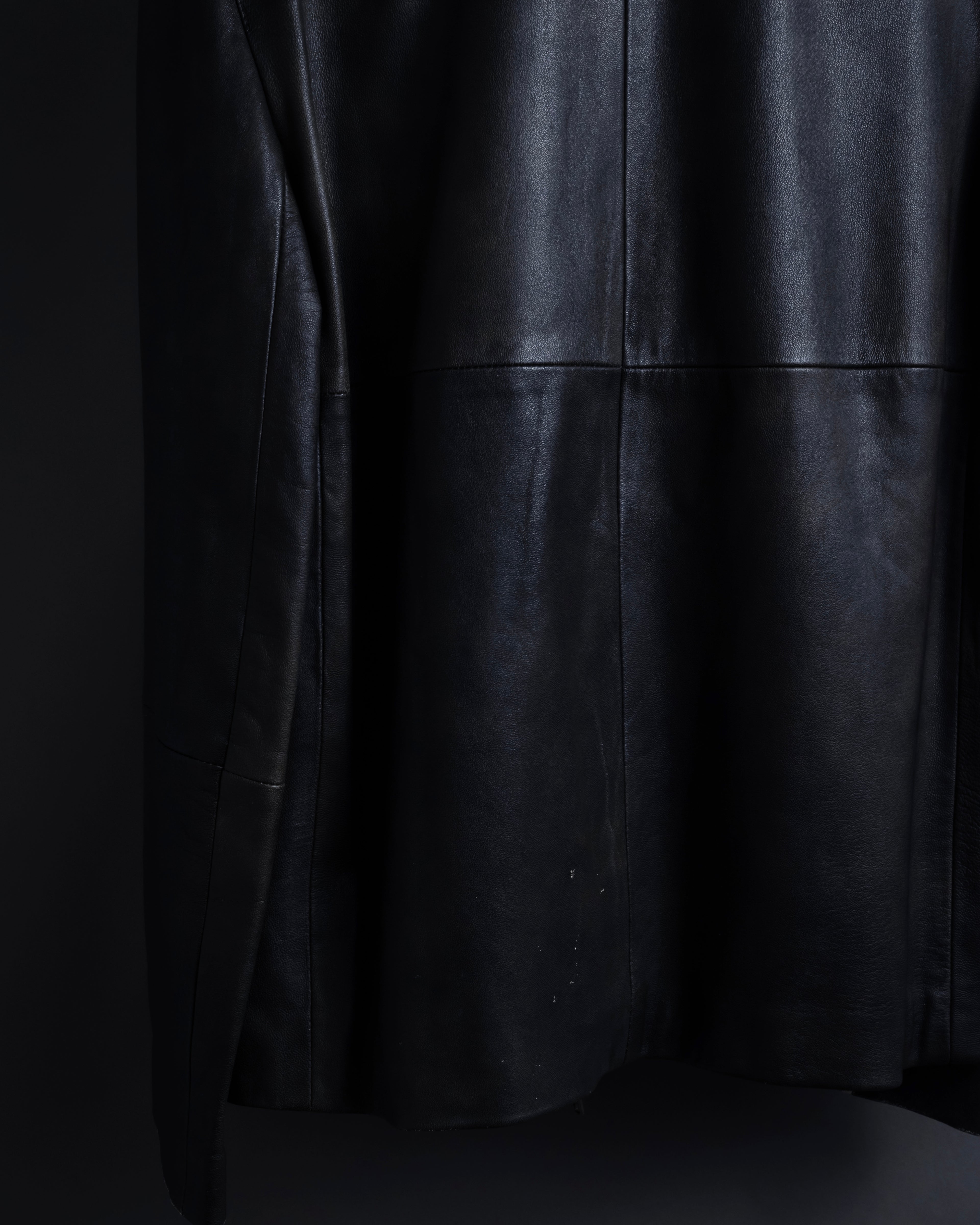 "Weekend Max Mara" Minimalist design center zip-up leather jacket