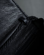 "FENDI" 80's Karl Lagerfeld design braided leather shoulder bag