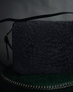 "Yves Saint Laurent" 80’s-90’s Astrakhan-flap envelope shoulder bag