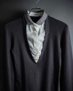 "BRUNELLO CUCINELLI" Layered shirt docking design knit pullover