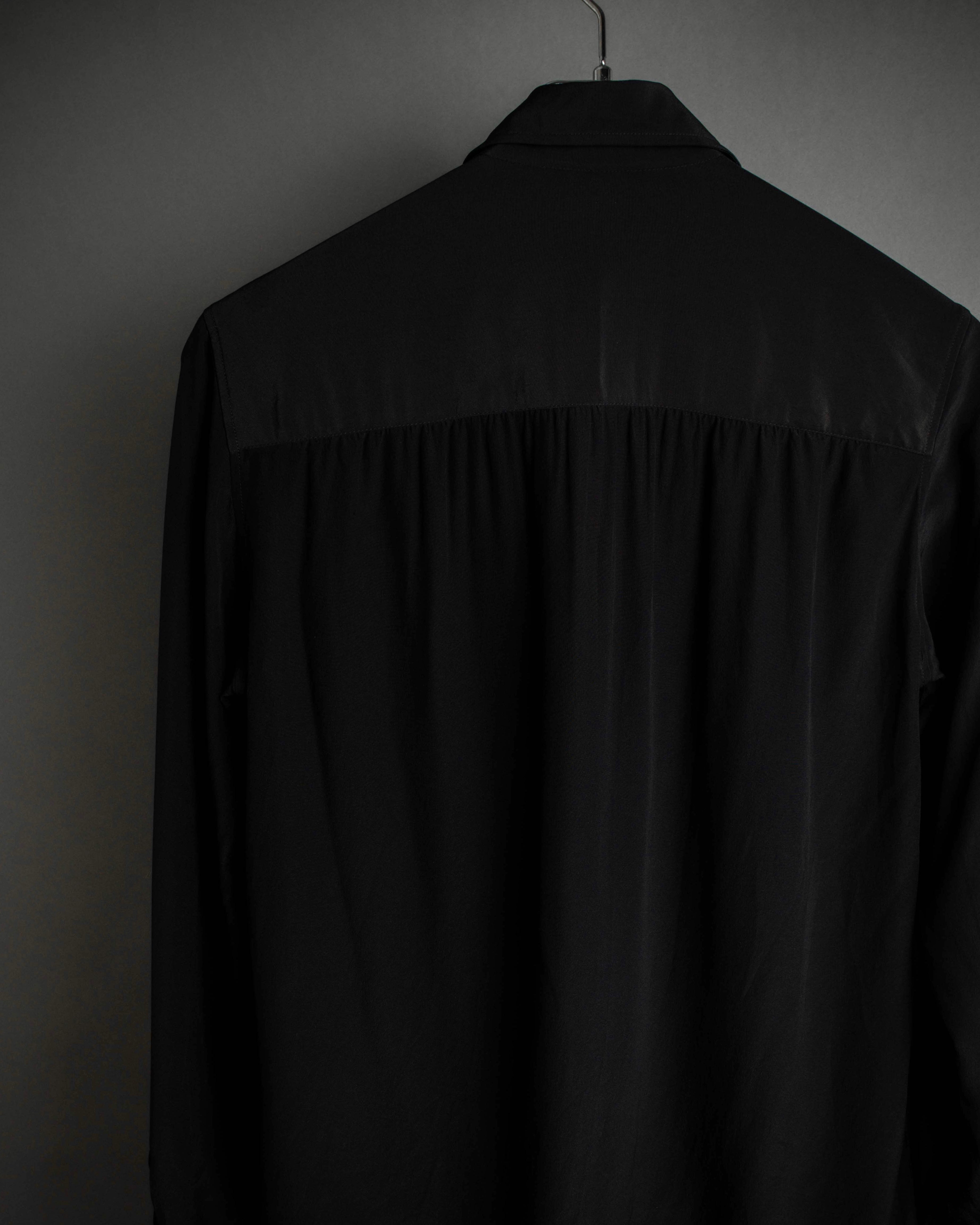 "CELINE" Triomphe embroidered design silk shirt