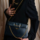 "Cartier" Sapphire rhinestone chain shoulder bag