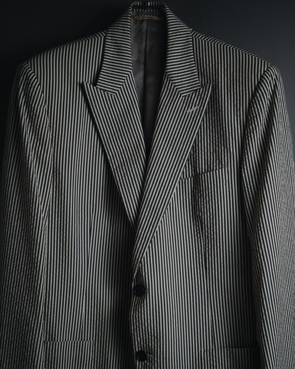 "HERMES" 00's striped stretch cotton tailored jacket