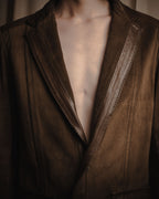 "GUCCI"Mid 2000s suede & smooth leather combination tailored jacket