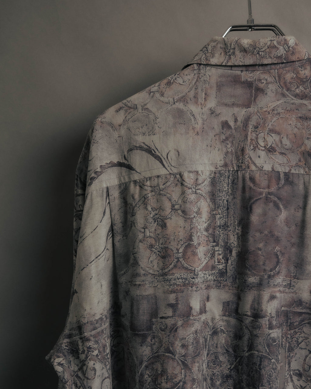 "Christian Dior" 80's-90's Draped rayon patterned shirt