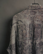 "Christian Dior" 80's-90's Draped rayon patterned shirt