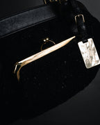 "DOLCE & GABBANA" 2005-06 Anniversary lace kisslock leather handbag