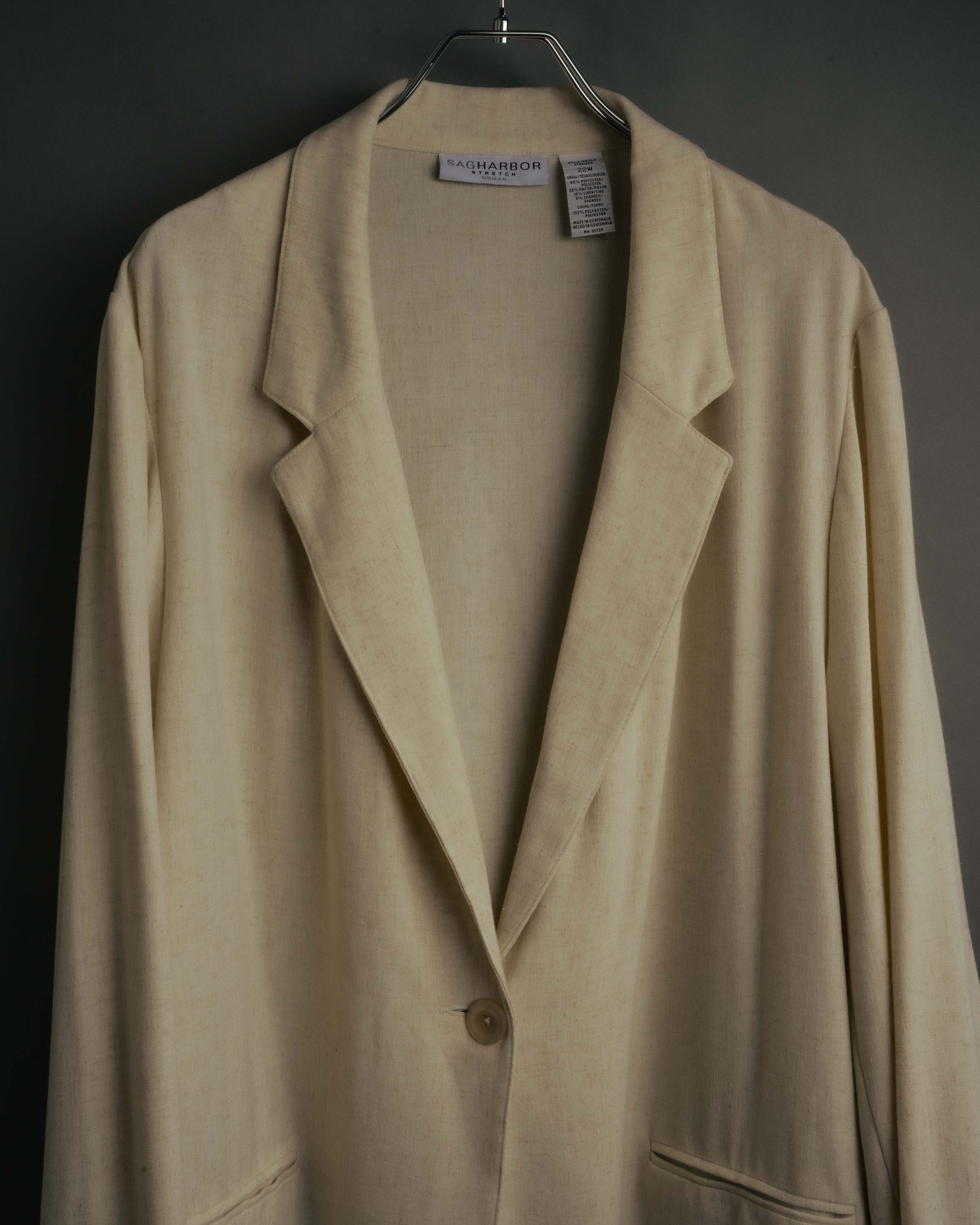 -MOOD Vintage Collections- 90’s-00’s Single button linen blend jacket