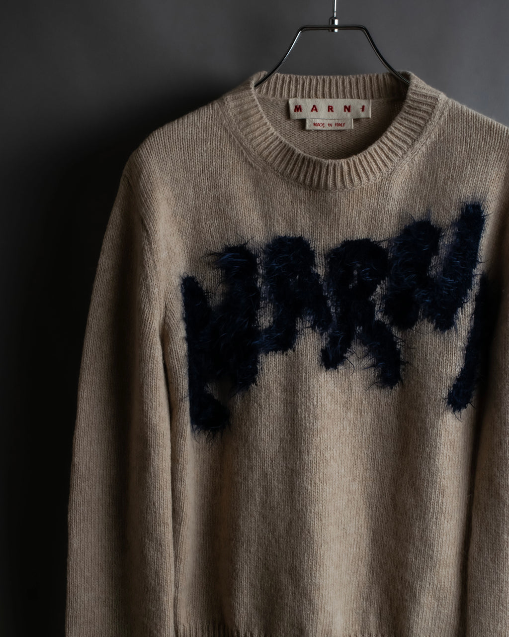 "MARNI" Logo shaggy design oversized knit