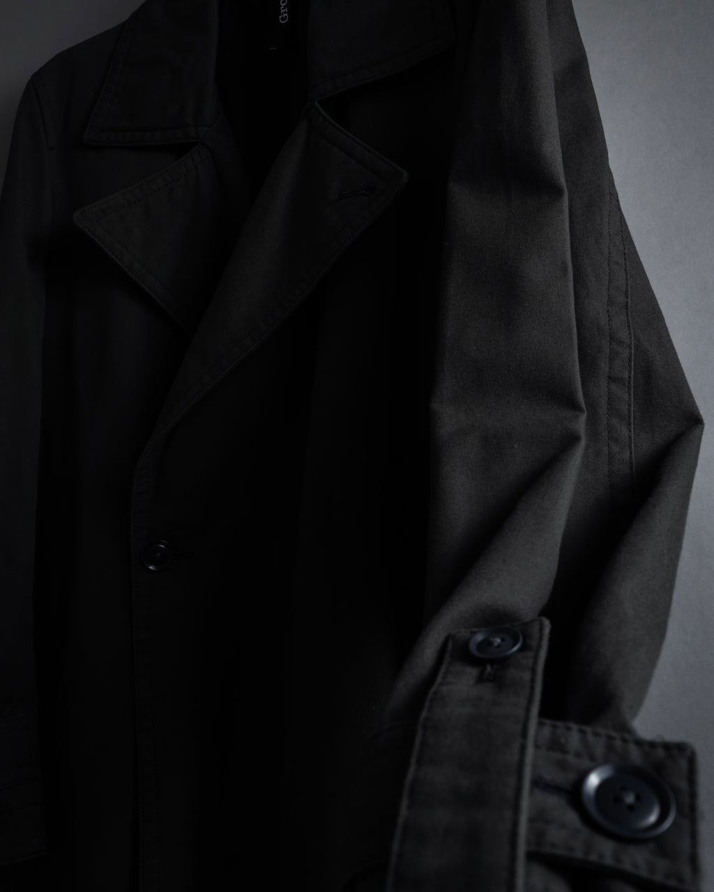 "Ground Y" 19AW Draping design cotton gabardine trench coat
