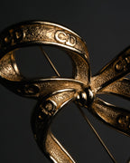 “Christian Dior“ 80’s-90’s CD-embossed ribbon brooch