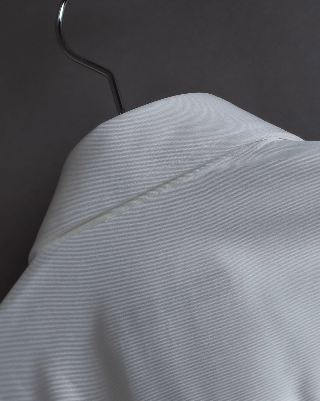 "GUCCI" Minimal collar detail white cotton shirt