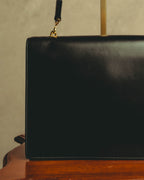 -SPECIAL- “HERMÈS” 60’s-70’s Palonnier black leather structured shoulder bag