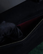 "JEAN PAUL GAULTIER" Front clasp design suede leather hand bag