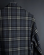 "BURBERRYS" Gold metal button design check pattern wool shirt