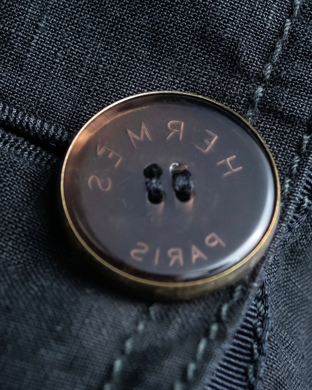 "HERMES" Belted button design linen skirt