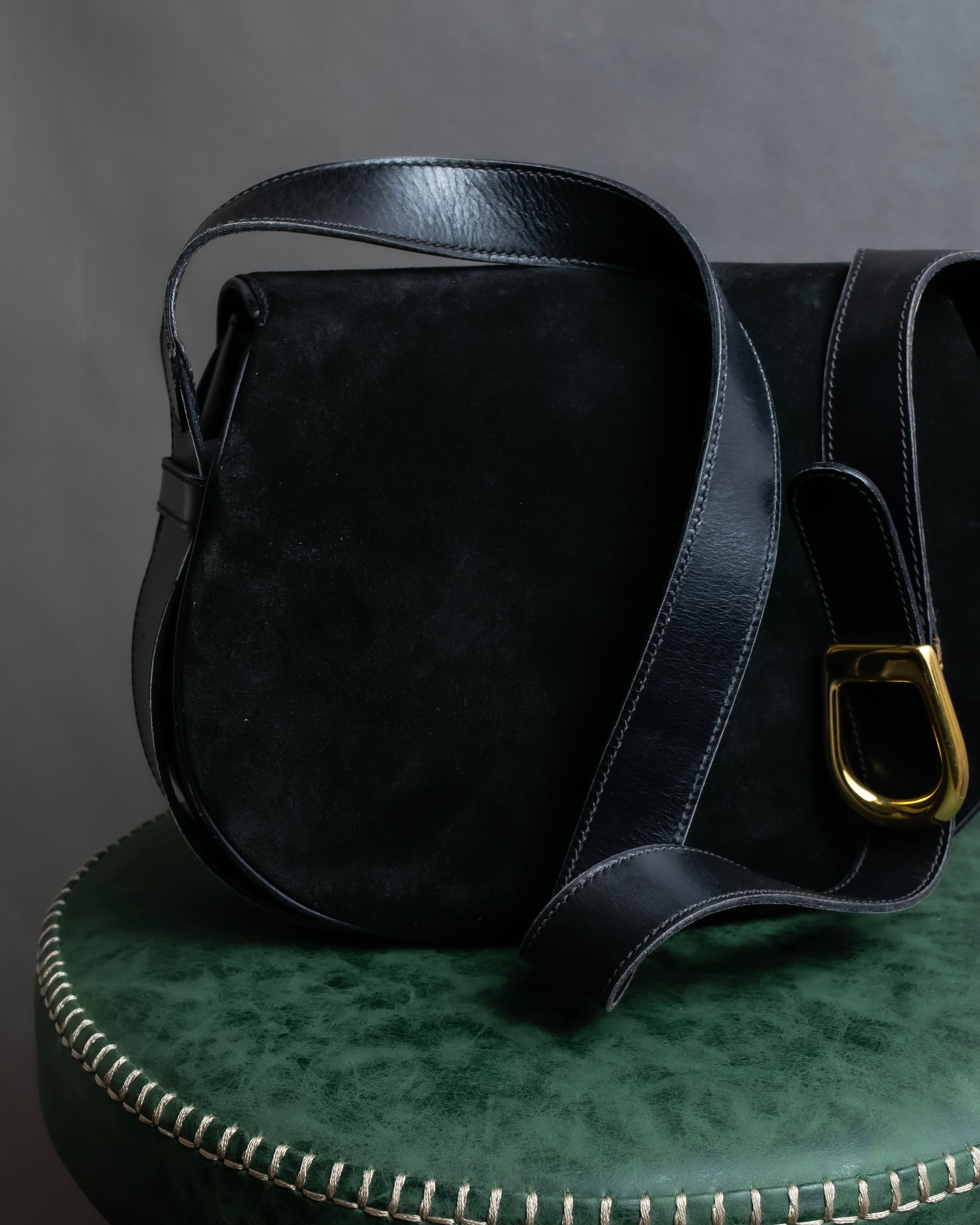 "GUCCI" Interlocking G design suede bag