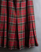 Vintage tartan check pleated skirt