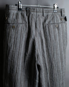 "HERMES" Multi stripe pattern wide tapered slacks
