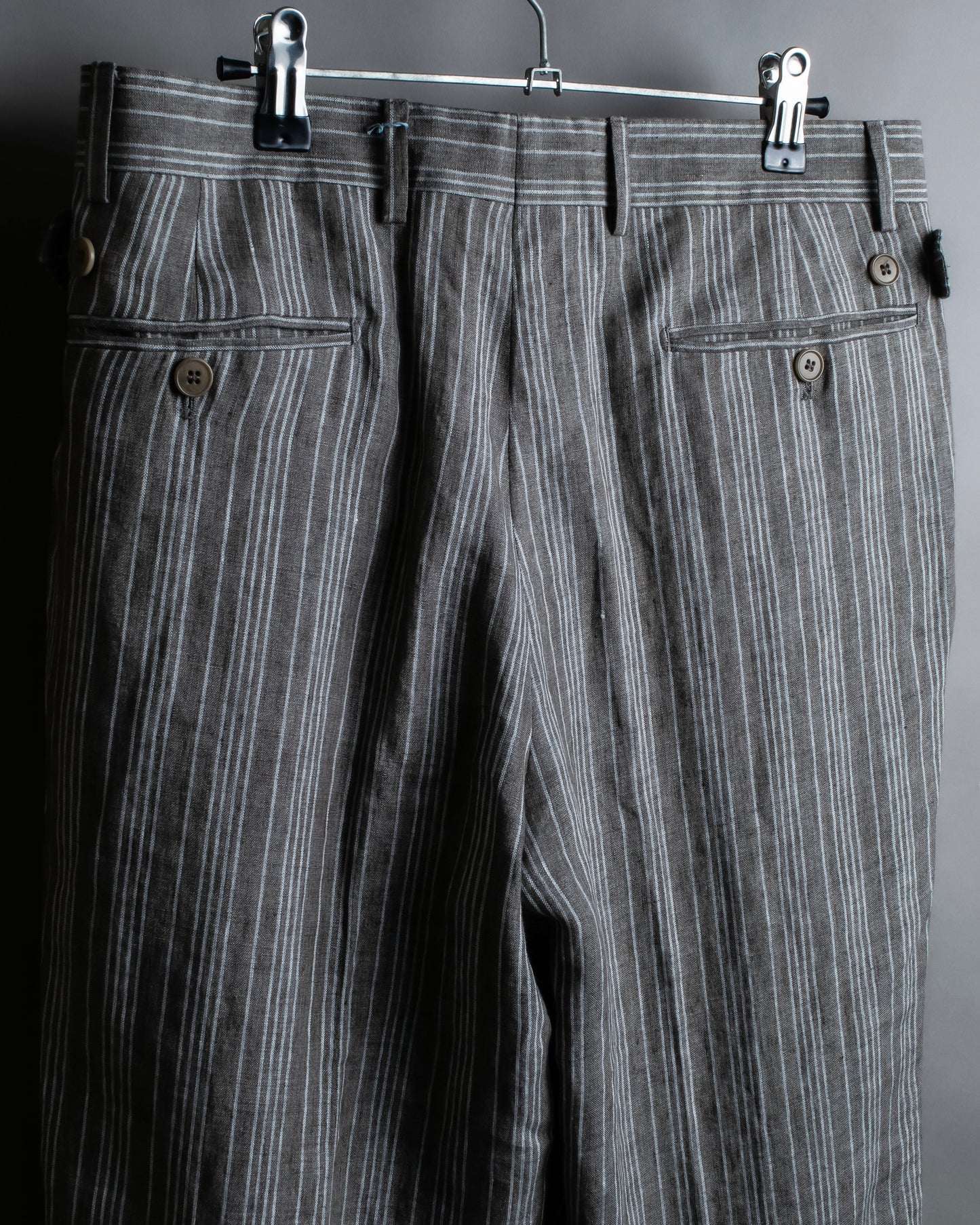 "HERMES" Multi stripe pattern wide tapered slacks