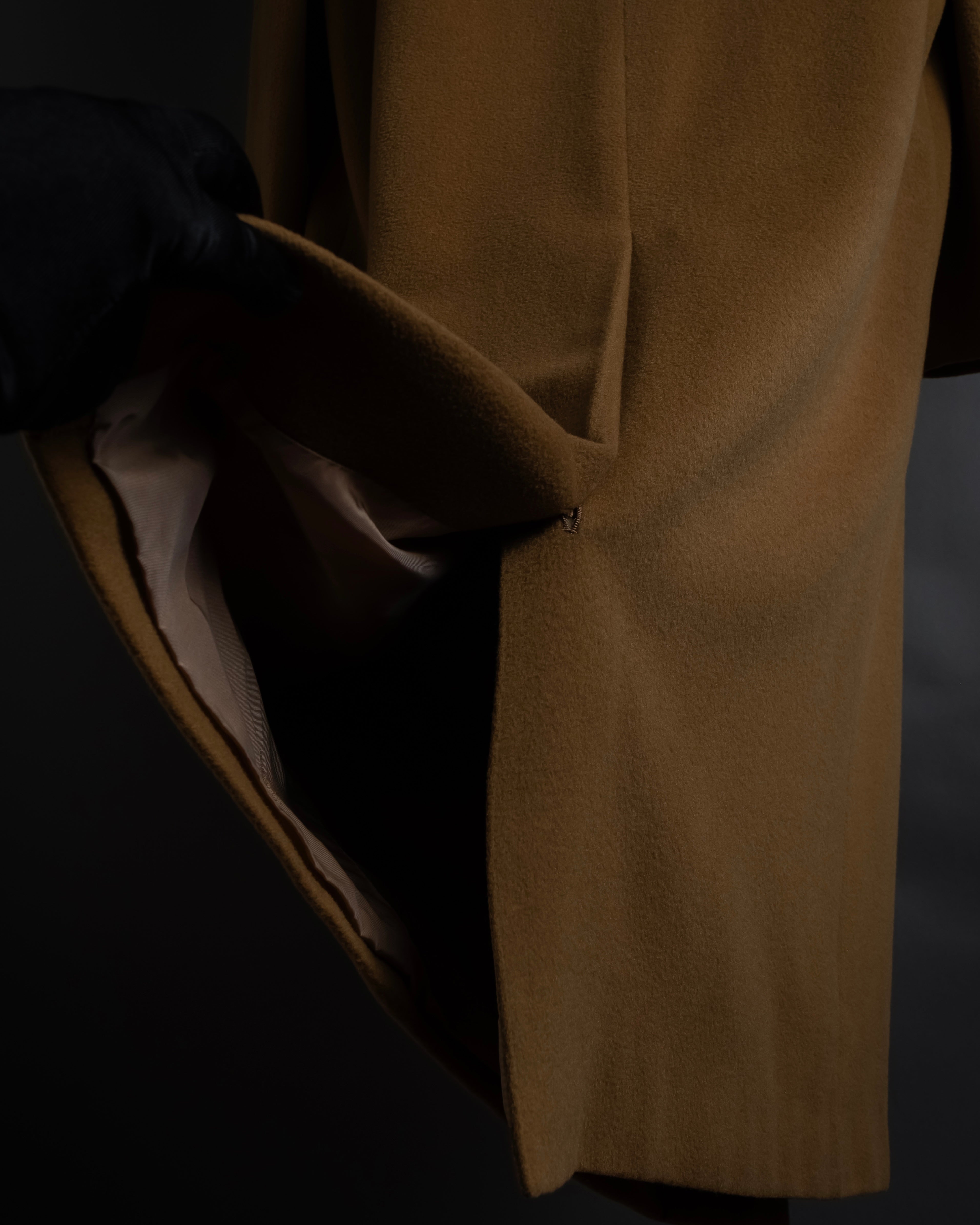 "BURBERRYS" 80's-90's Camel tone cashmere mix chester coat