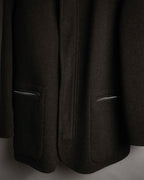 –SPECIAL– “HERMES” 90’s-00’s Concealed placket wool zip coat