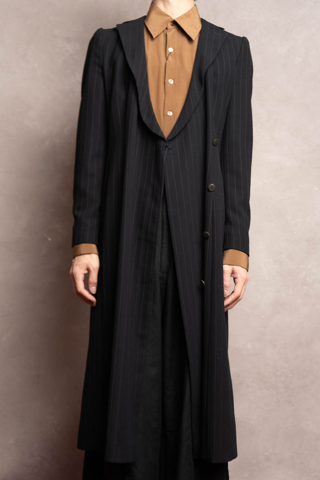 –SPECIAL– "GIORGIO ARMANI"
90’s Borgonuovo 21 pinstripe fly front long coat
