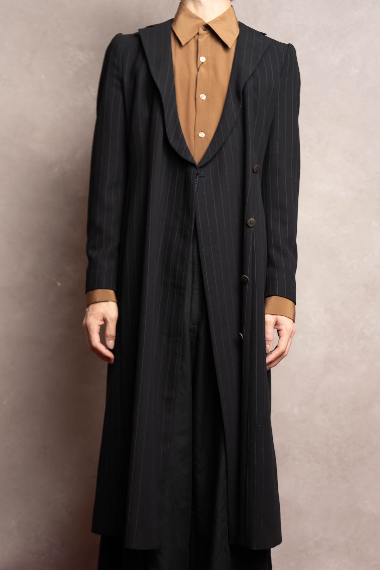–SPECIAL– "GIORGIO ARMANI"
90’s Borgonuovo 21 pinstripe fly front long coat
