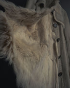 "BURBERRY BLUE LABEL" 00’s Shearling cable-knit pockets coat