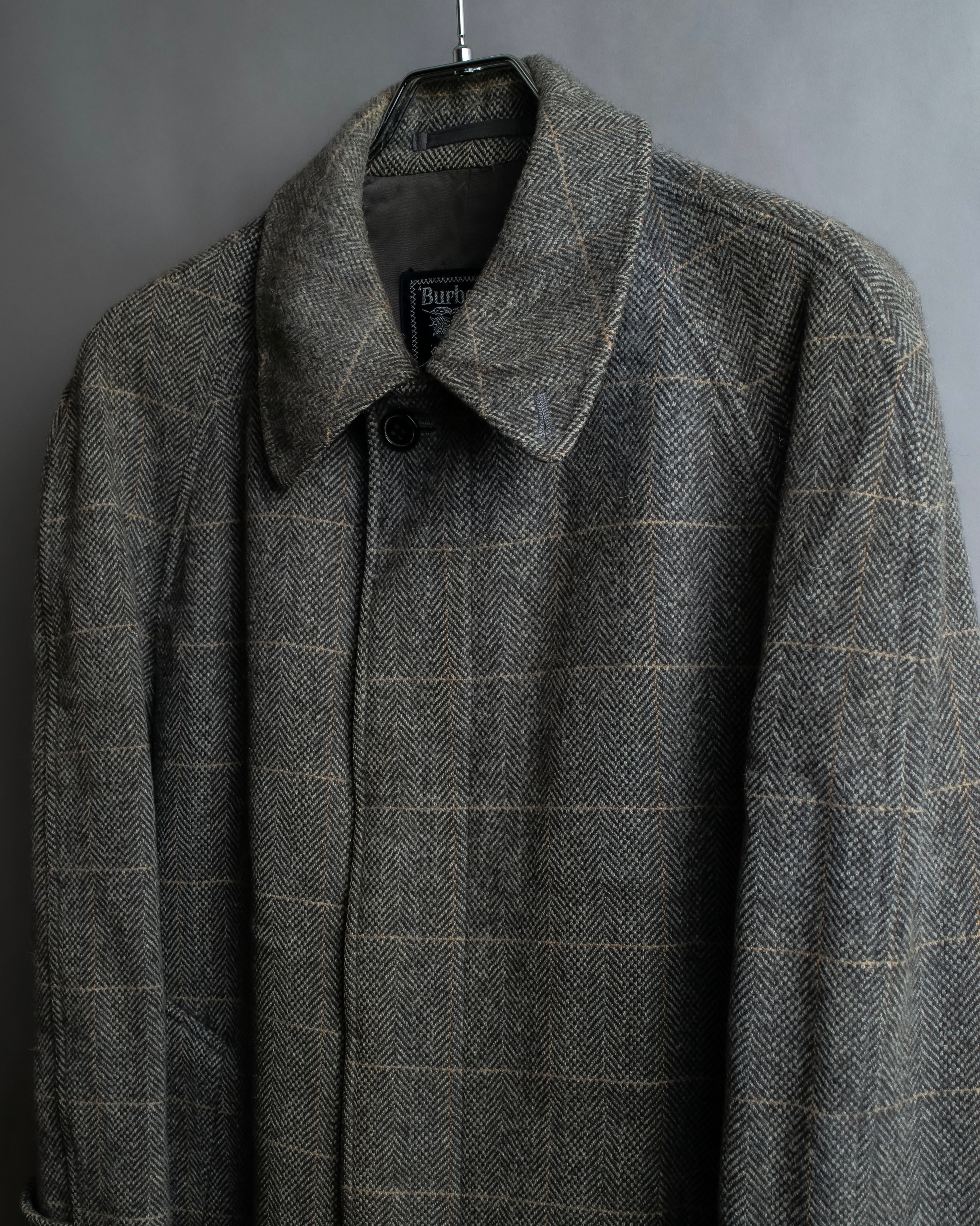 "BURBERRYS" Fine check pattern herringbone coat