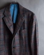 "Tex Teq" Gradient check pattern tailored jacket