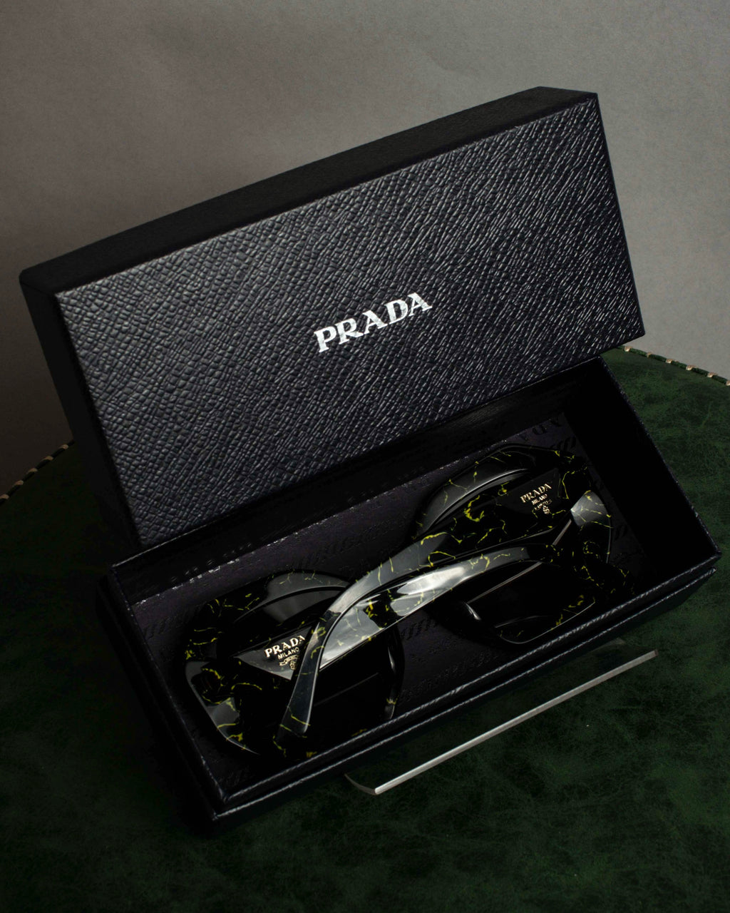 "PRADA" Yellow marble acetate sunglasses