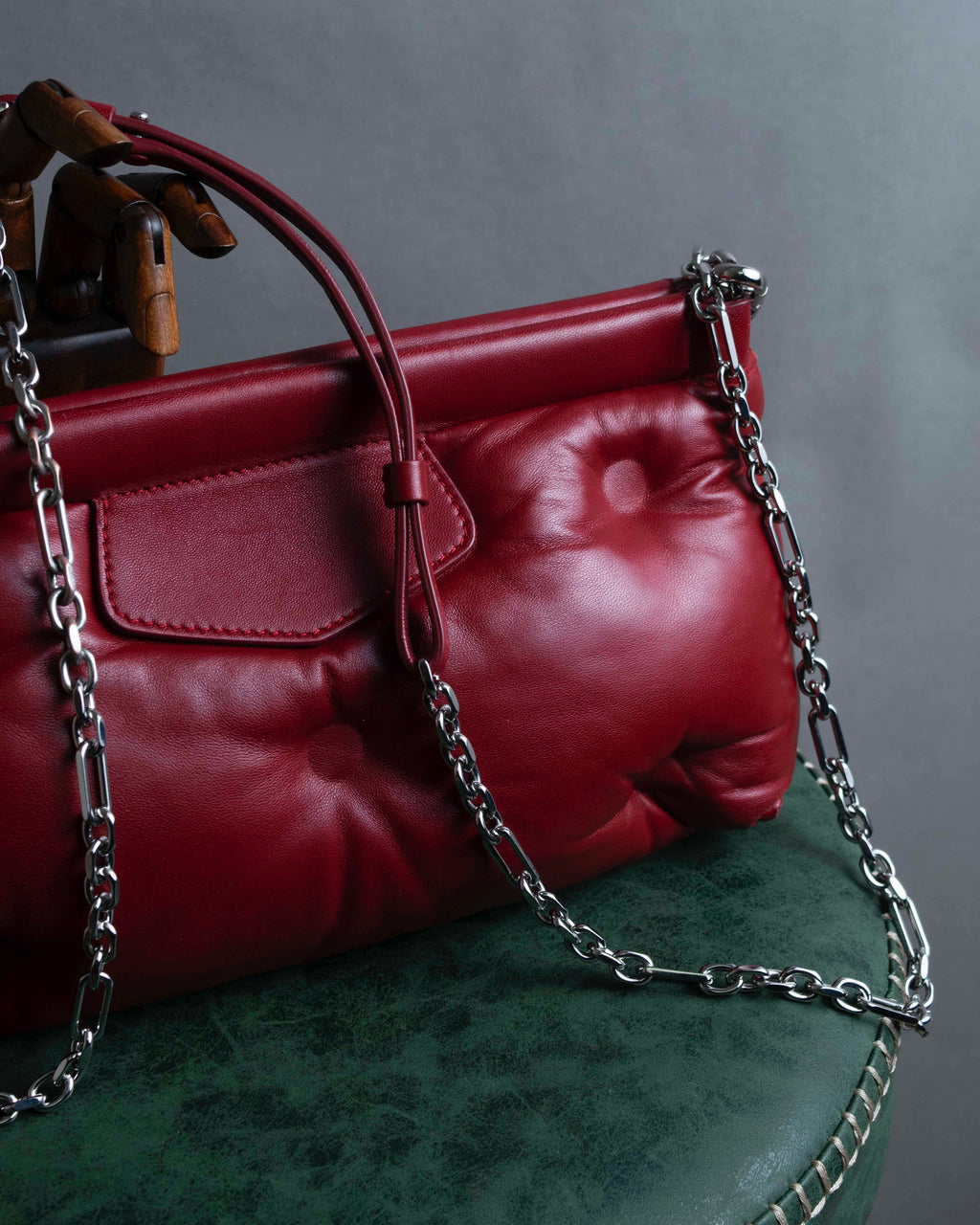 "MAISON MARGIELA" Red color Glam Slam chain shoulder bag