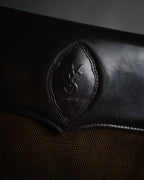 “Yves Saint Laurent” 80’s-90’s Cassandre embossed shoulder bag