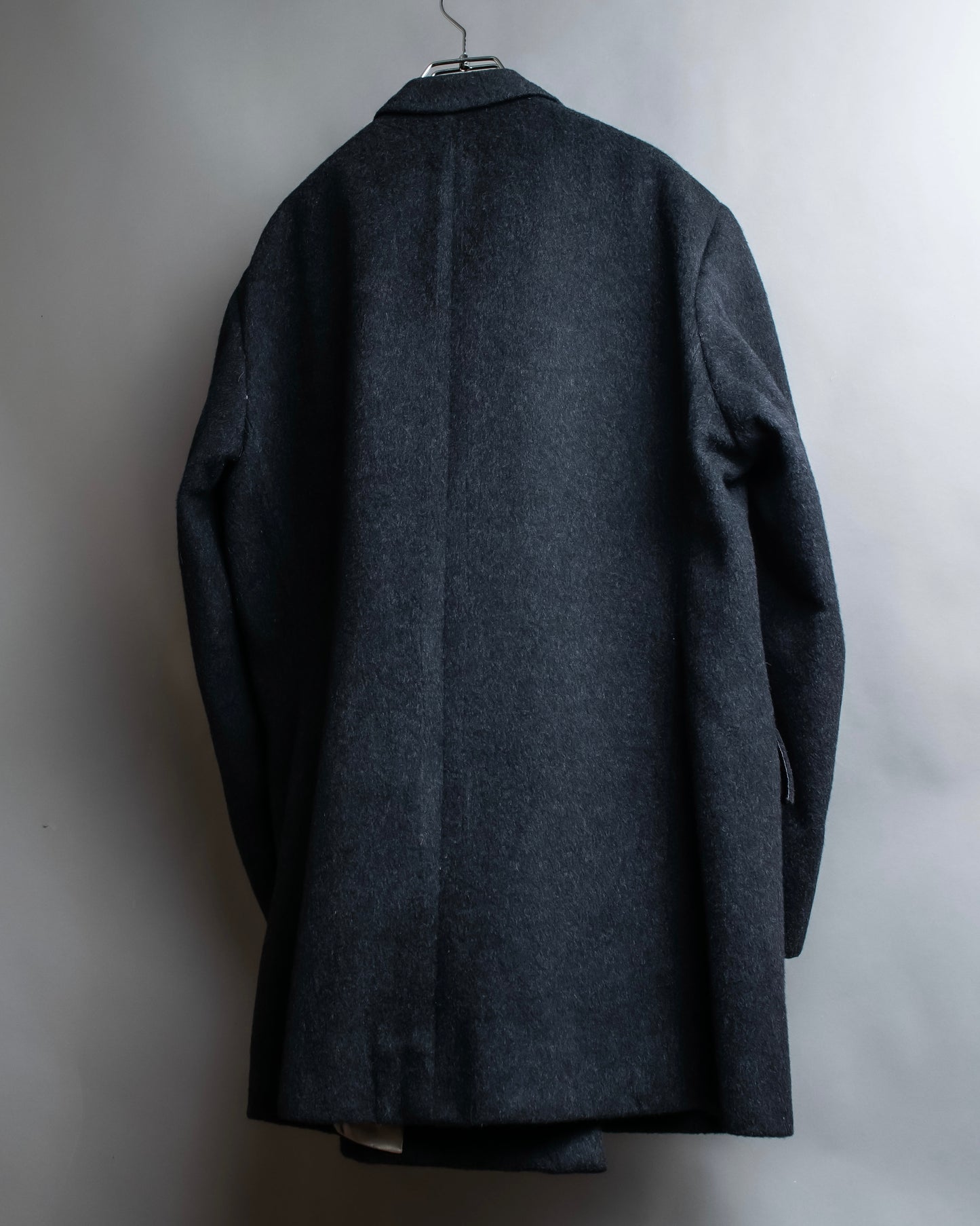 "Vintage brushed texture oversized mid-length chester coat"