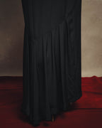 -SPECIAL- “Christian Dior” 80’s silk pleated long skirt