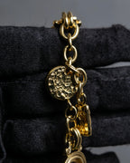 "YVES SAINT LAURENT" Art Nouveau motif gold bracelet