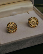“Christian Dior” 80’s-90’s Laurel rope motif D logo earrings