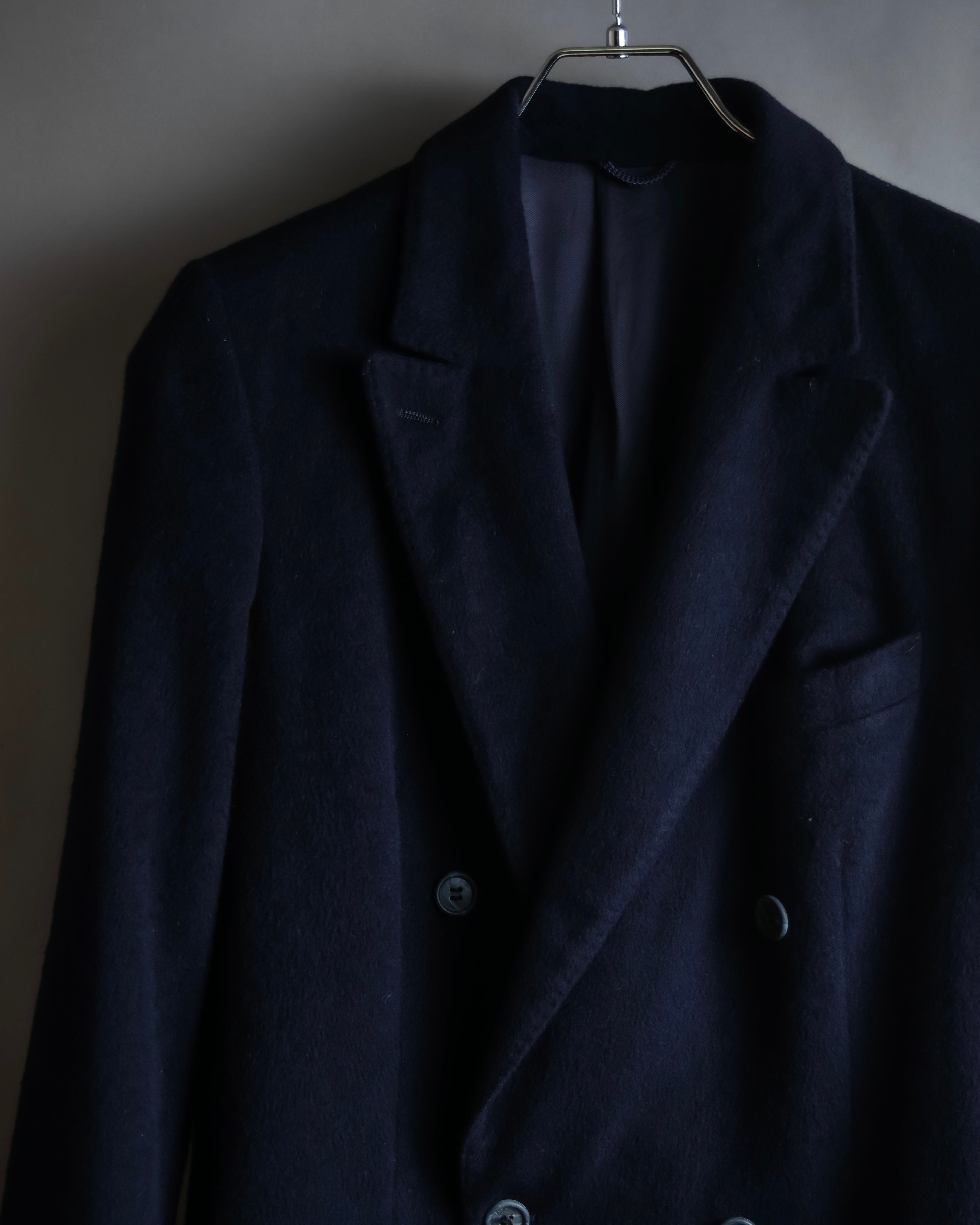 "BALENCIAGA" Peak lapel double-breasted chester coat