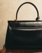 "LORENZO de MEDICI" 80's-00's Structured leather top handle handbag