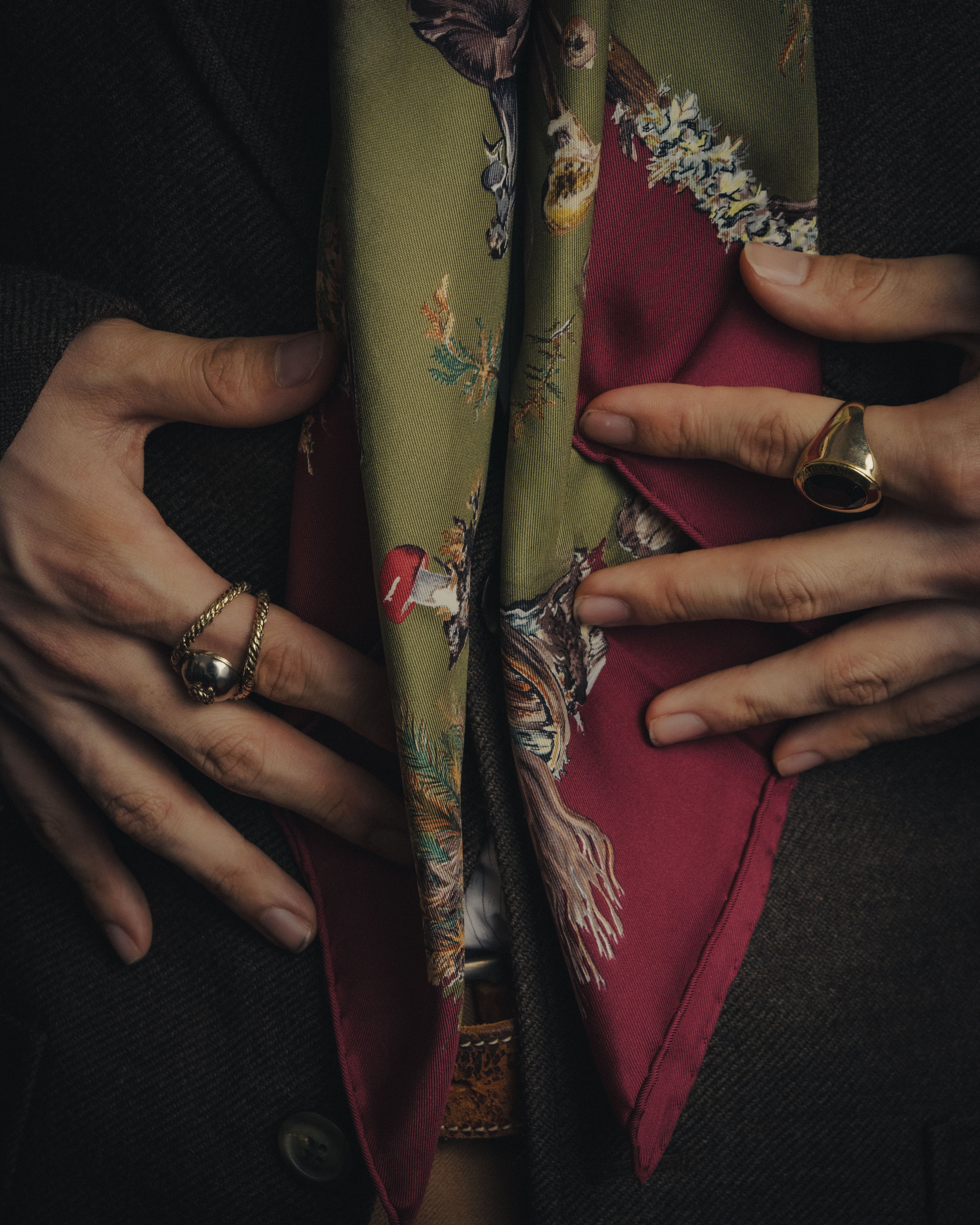 -SPECIAL- “HERMÈS“ 90’s-00’s Champignons botanical mushroom silk carré