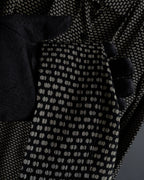 "Christian Dior PRETA PORTER" Ivory polka dot bow tie blouse