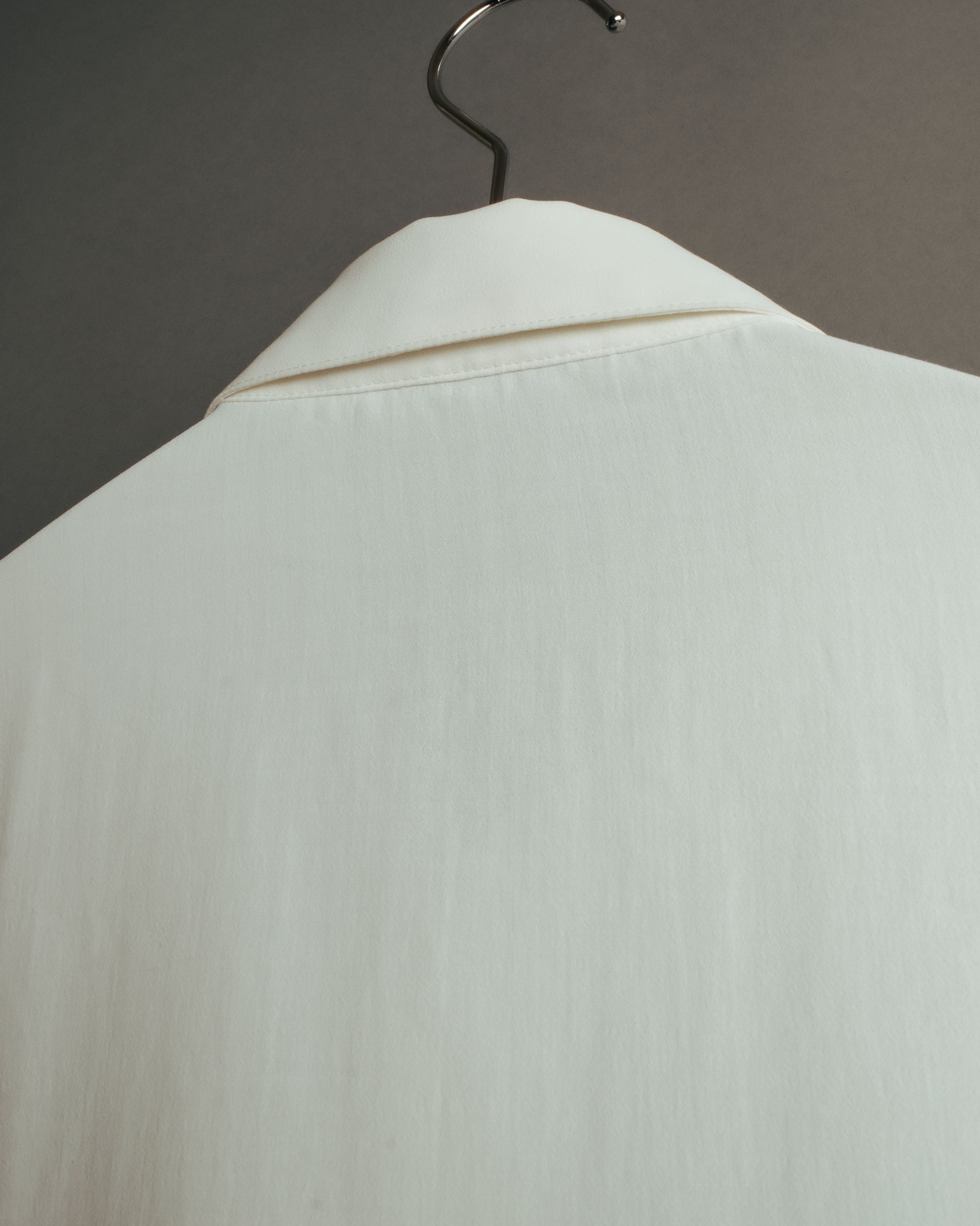 “UMBERTO GINOCCHIETTI“ 80’s-90’s pleated front ivory dress shirt