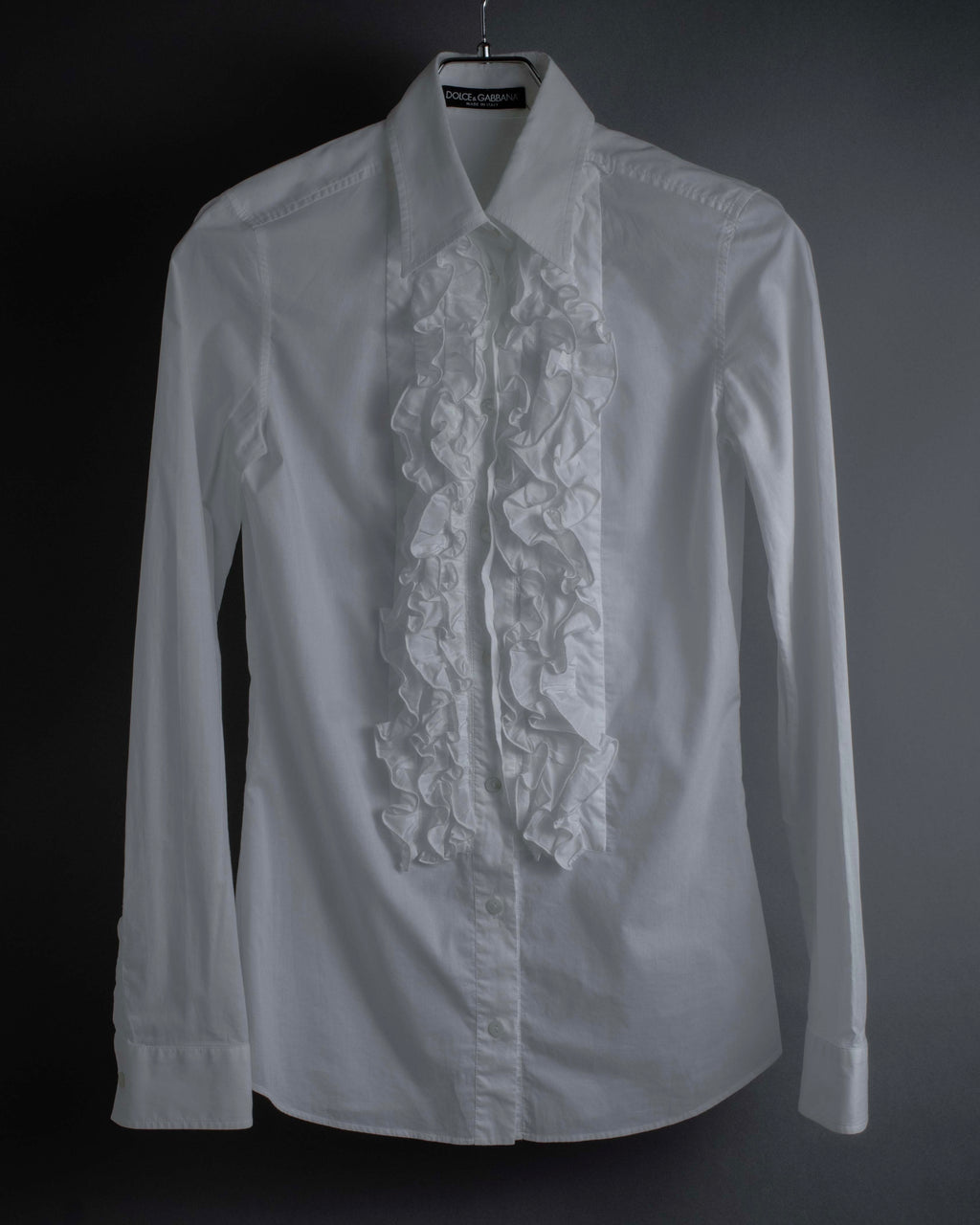 "Dolce & Gabbana" Tiered frill design white shirt